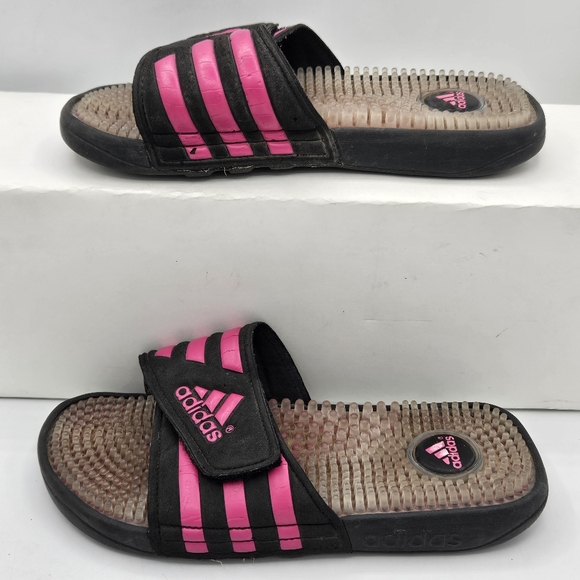 Adidas adissage hot pink and black slipon slide sandals size 4 - Picture 12 of 15